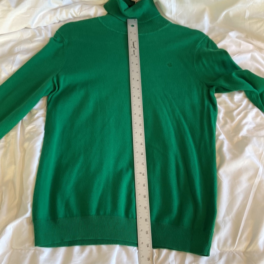 Ralph Lauren Kelly Green Turtle Neck Size L, EUC, Festive - Picture 8 of 9